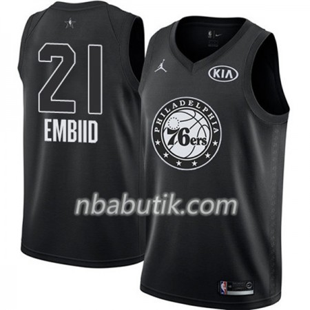 NBA Mænd Trøje Philadelphia 76ers Joel Embiid 21 2018 All Star Jordan Brand Sort Swingman NBA Mænd Trøje Philadelphia 76ers Joel Embiid 21 2018 All Star Jordan Brand Sort Swingman